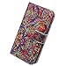 Bcov iPhone 8 Plus Case,iPhone 7 Plus Case,Bfun Packing Bright Paisley Pattern Card Slot Wallet Leather Cover Case for iPhone 7 Plus/iPhone 8 Plus