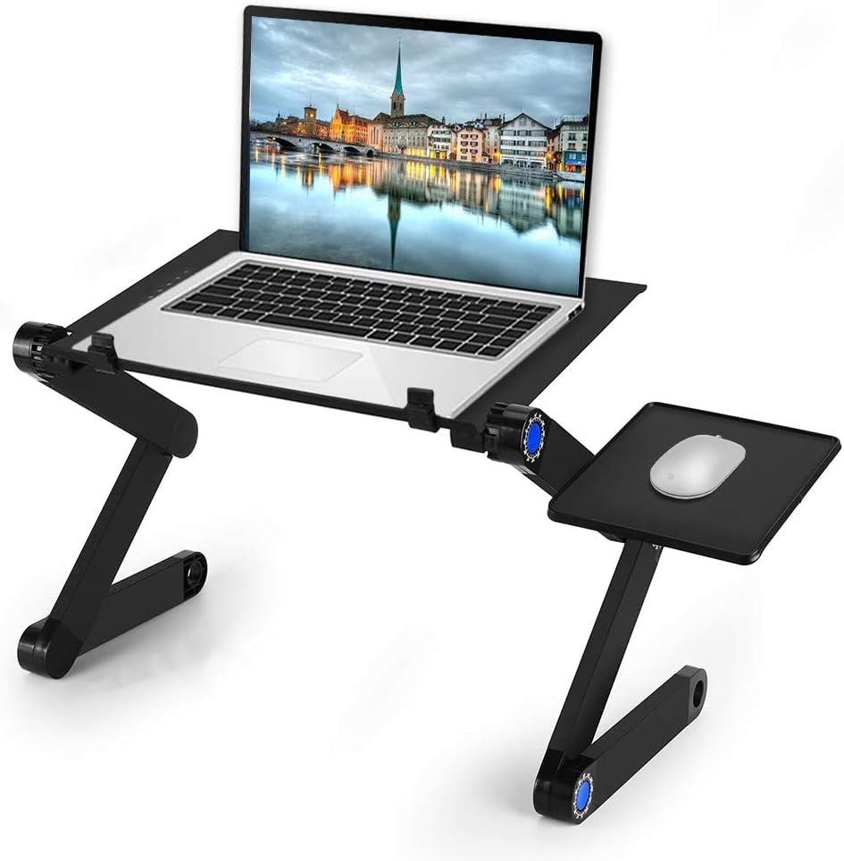 Laptop Stand, Adjustable Multi-Angle Laptop Bed Table, Laptop Computer Stand, Portable Laptop Workstation Notebook Stand Reading Holder with a Mouse Pad in Bed Couch Sofa Office