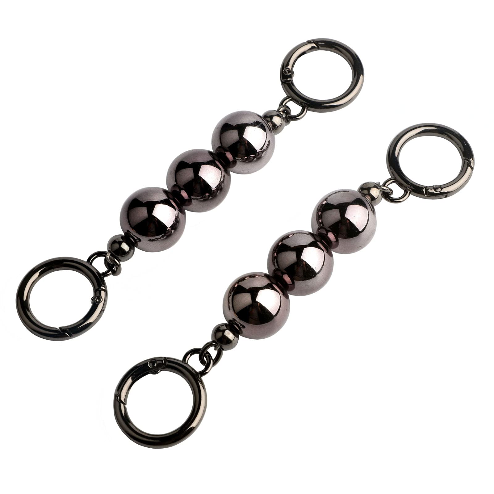 BEAULEGAN Handbag Chain Strap Bead Extenders for Purse Shoulder Crossbody Bag 2 PCS (Gunmetal Black)