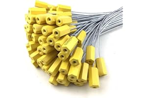 ZWL 11.8 inch 200 Pcs Steel Security Cable Wire Seals Truck Seals Anti Tamper Self Locking Trailer Seals Tags Shipping Seals (Yellow)