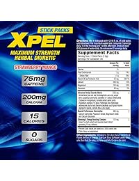 MHP Xpel Stick Packs, soporte para pérdida de peso del agua, mango de fresa, 20 unidades