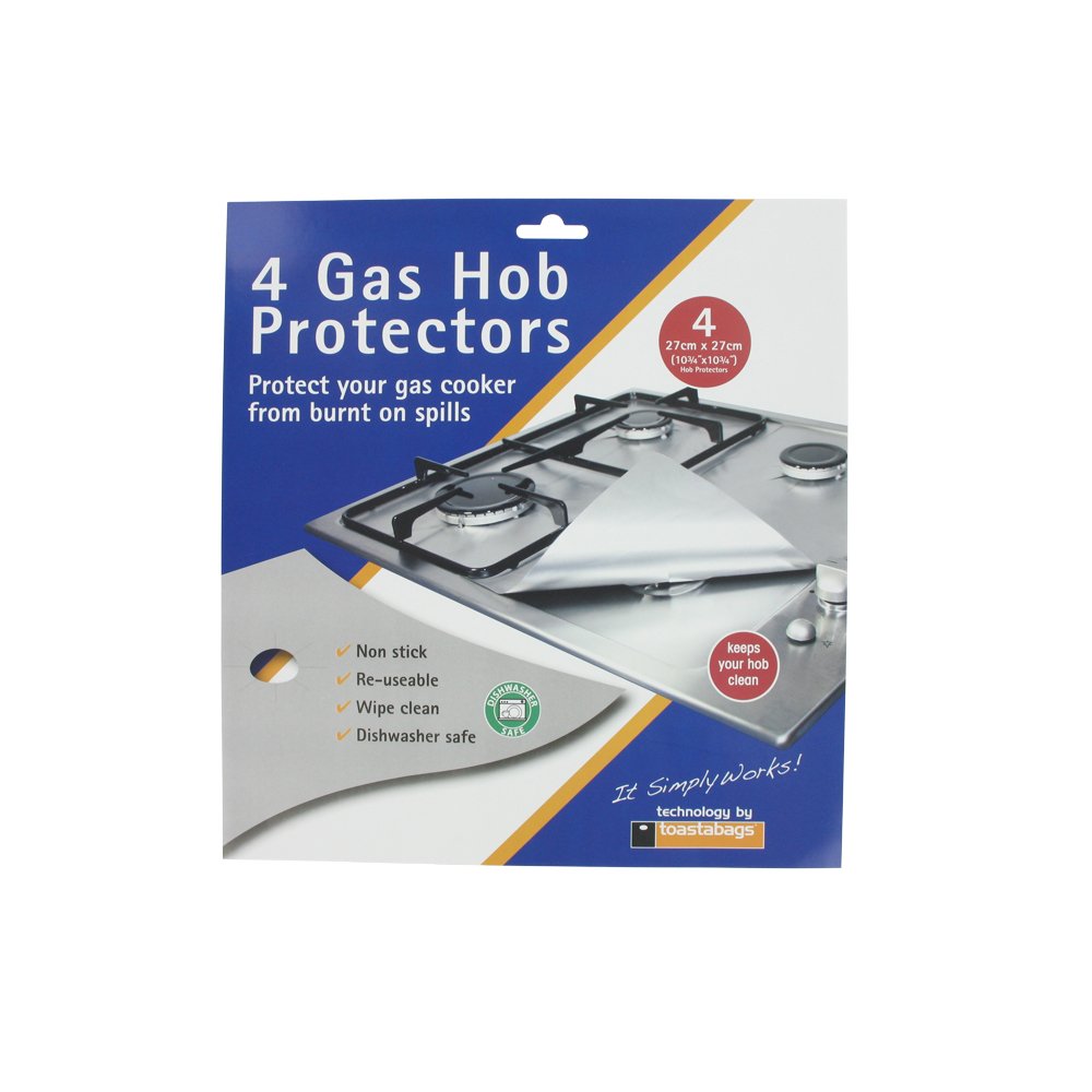 Universal Gas Hob Protector Sheet, Pack of 4, Silver
