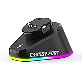 MOSHOU Charging Dock for Razer DeathAdder V2 Pro/Naga Pro/Viper Ultimate/Basilisk Ultimate, RGB Computer Mice Powerplay Charging Puck (Black)