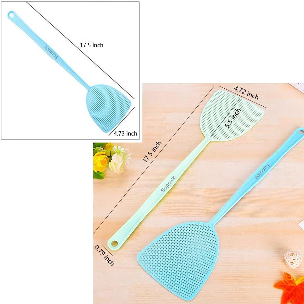 Supoice 6 Pack Fly Swatter Manual Swat Pest Control Plastic with Long Handle Assorted Sweet Colors: Garden & Outdoor