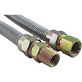 36" Stainless Steel Gas Connector with 1/2" and 1/2" Fittings