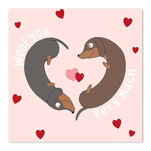 Sausage Dogs Love Card Anniversary, Valentines For Her or Him