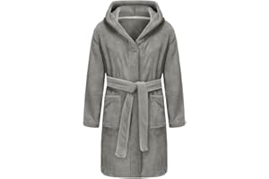 RUOGU Kids Bathrobe, Toddler Hooded Soft Towel Robe for Girls Boys Terry Cloth Robes Sleepwear