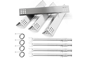 FORYEYC Grill Replacement Parts for Monument 4-Burner 24367,35633,17842, 24633,41847NG Gas Grill, Burner Tube, Heat Plate Tent, Igniter for Kitchen aid 720-0954, Monument 6 Burner 77352 77352MB 77352-MB