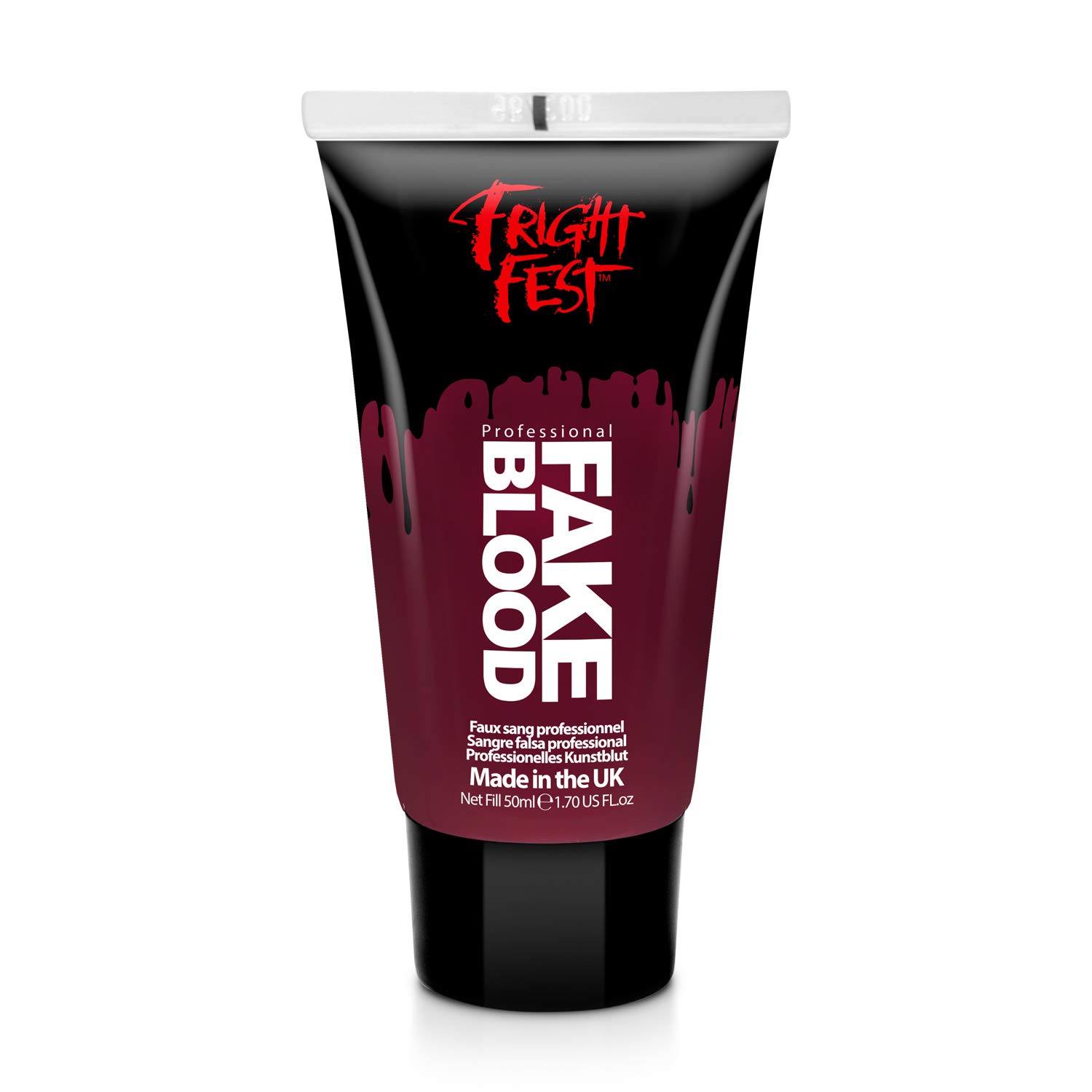 Fake Blood Gel 50ml by Fright Fest Red Fake Blood – SFX makeup looks great with face blood, liquid latex