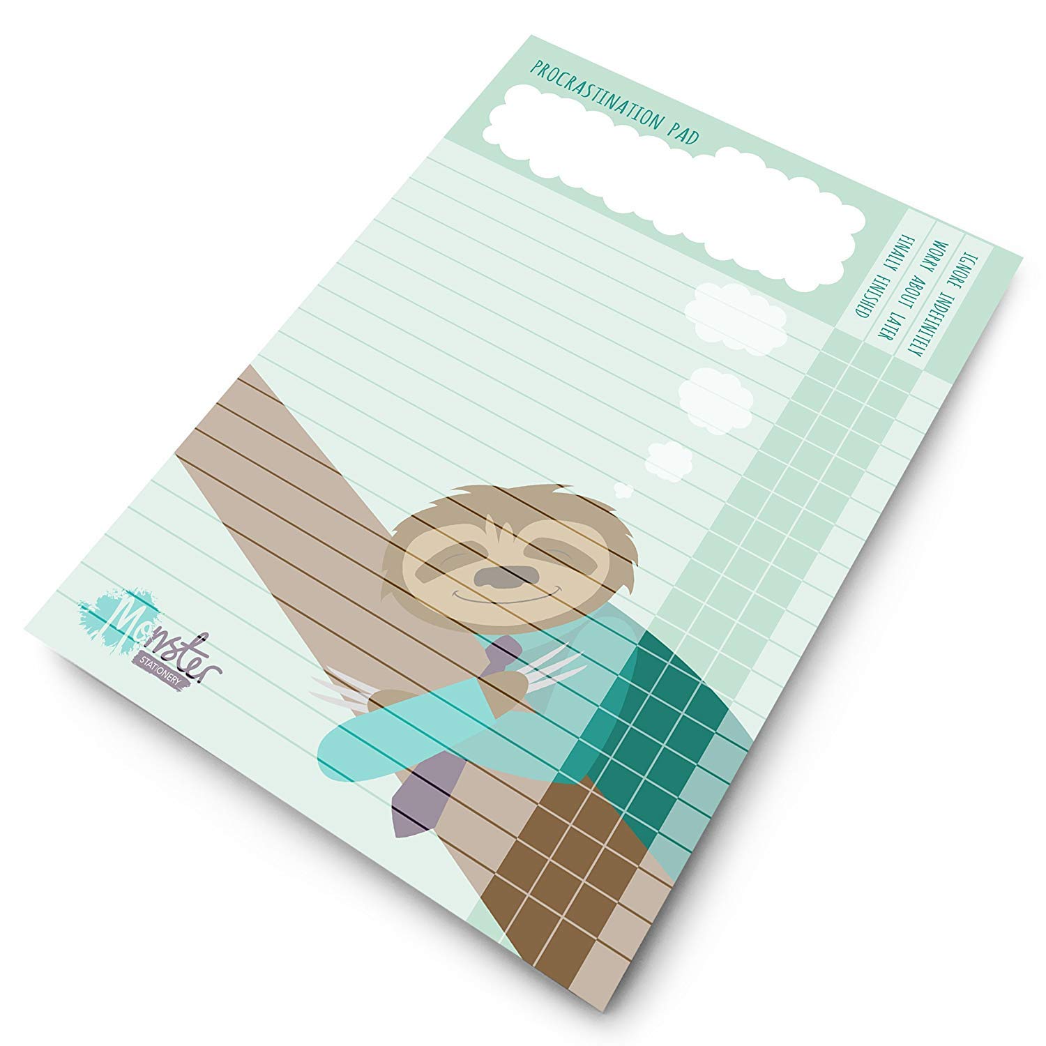 Monster Stationery - A4 Procrastination Pad / To Do Pad / Daily Schedule Planner - 60 Sheets - 80gsm