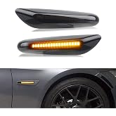 Xinctai LED Side Marker Light Compatible with BMW E90 E91 E92 E93 E60 E61 | E81 E82 E88 E46 E83 E84 1/3/5/X3/X1 Series Amber Turn Signal Lamp, Smoked Lens