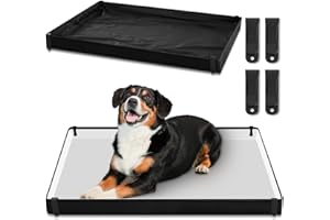 FoldTier Dog Pee Pad Holder with 4 Fixing Clips 33 x 23 Inch Extra Large Foldable Potty Pads Puppy Pad Holder Tray for Dogs Training High Side Easy to Clean