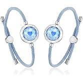 TOTWOO Long Distance Touch Bracelets for Couples, Smart Light & Vibration Love Jewelry, Long Distance Valentines Day Gifts for Him Her Women Men, One-to-One Bluetooth Pairing via App
