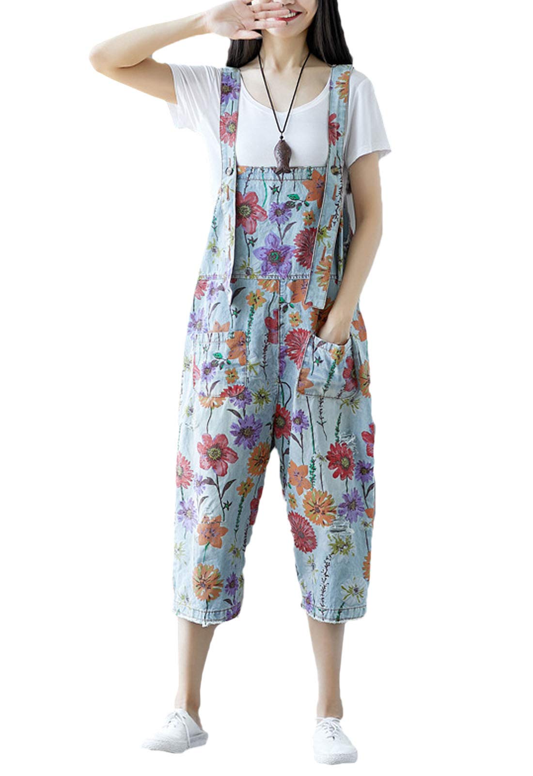 Flygo Women's Loose Baggy Cotton Wide 