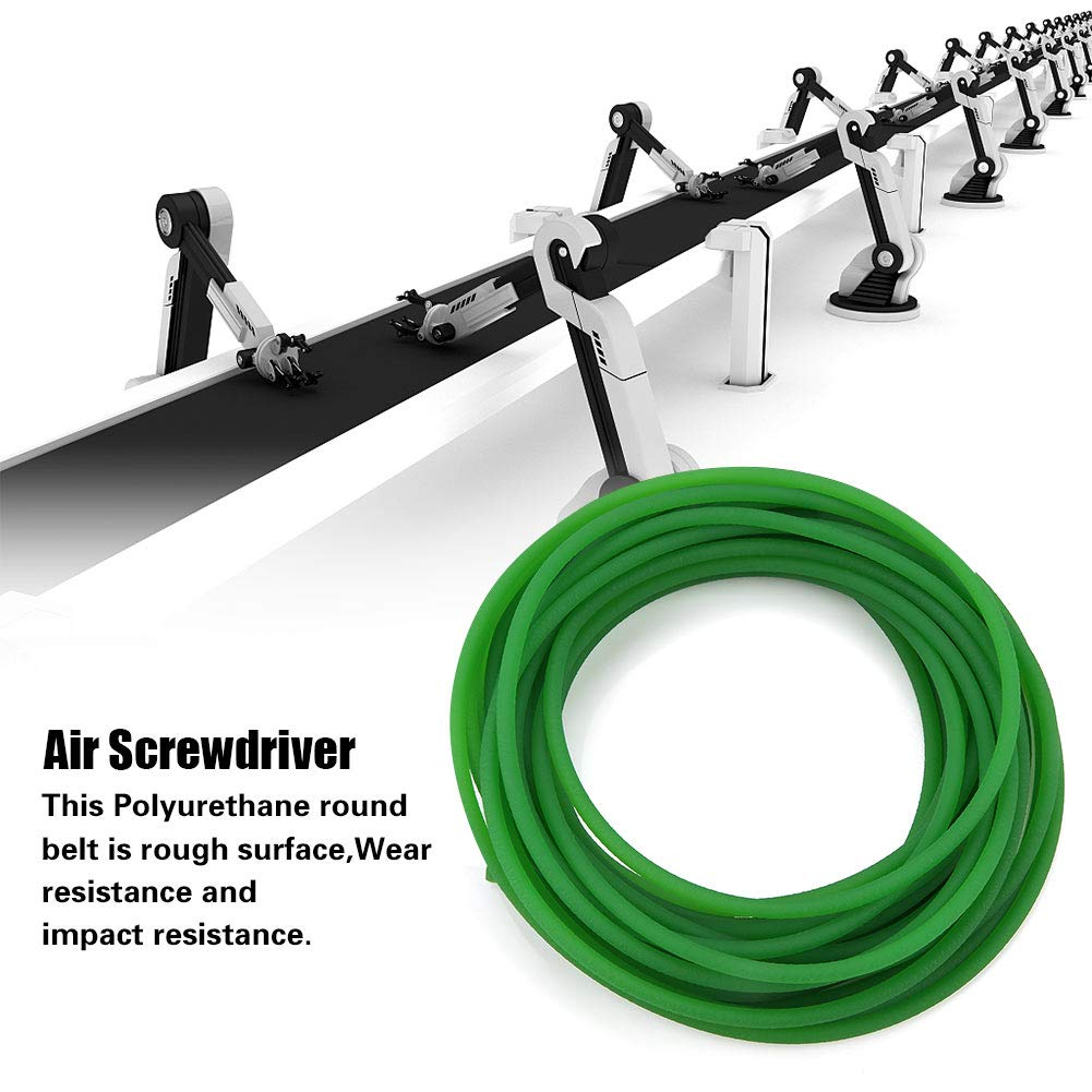 Polyurethane Round Belt Rough Surface PU Transmission Belt for Drive (Green )(5mm*10m) - Image 3