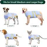 Kuoser Dog Recovery Suit Premium Cotton Spandex Blue XS Post Surgery view 3