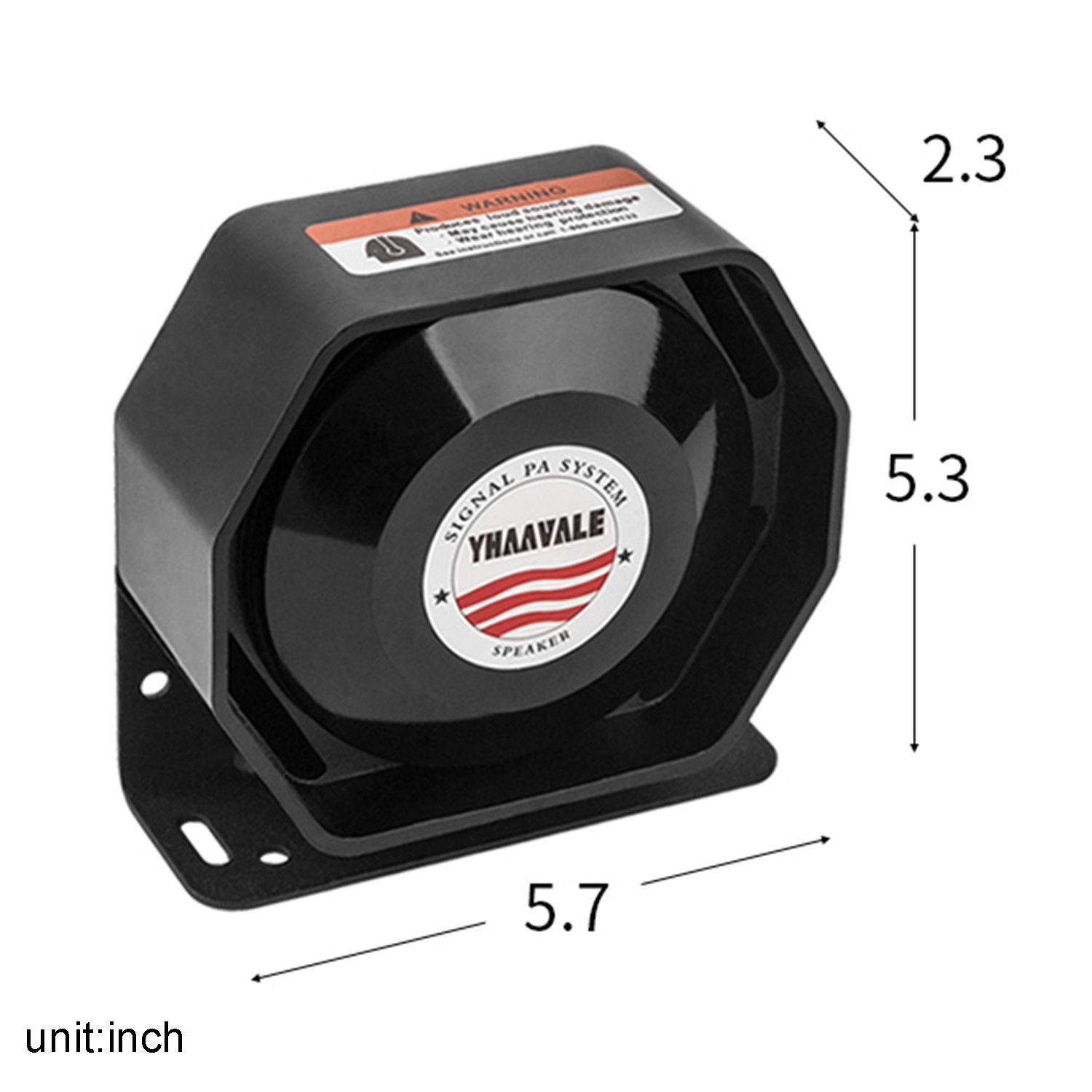 100W Ultra Slime Speaker Car Police Siren Metal Ultra Slime Octagon Compact Flat Speaker,DC12V,100W,Capable with Any 100 Watt Police Siren