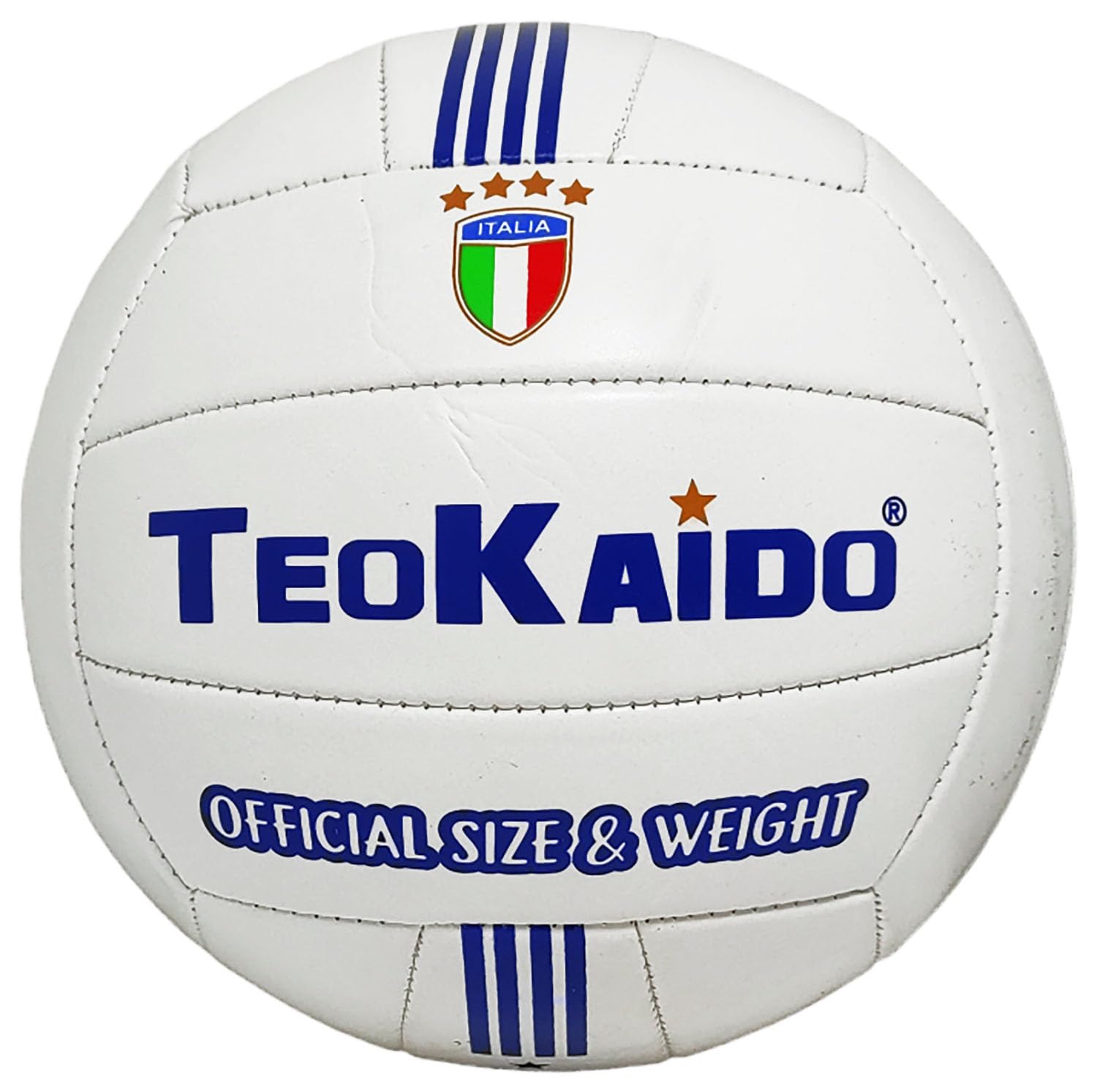 CUCUBA Volleyball Beach Volley Pro Water Resistant Model with Italian Tricolour Shield (White Red Green) for Training or Match Diameter 21 cm