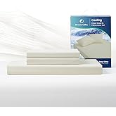 Dream Valley® Queen Sheet Set, Cooling Fitted Sheet with 2 Pillowcase-3 PCS with No Flat Sheet,Q-Max > 0.4 Aerocool, Cooling for Night Sweats, Hot Sleepers,deep Pocket up to 15",Ivory