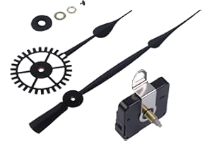 High Torque Silent Quartz Clock Movement Mechanism with 18mm Shaft for 50-60cm, Long Hands Compatible for Wall Clock Replacem