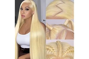 mululi 30 Inch 613 Lace Front Wig Human Hair Straight Blonde Wig Human Hair 613 13x6 Lace Front Wig Human Hair 200% Density Pre Plucked Blonde Lace Front Wigs for Women