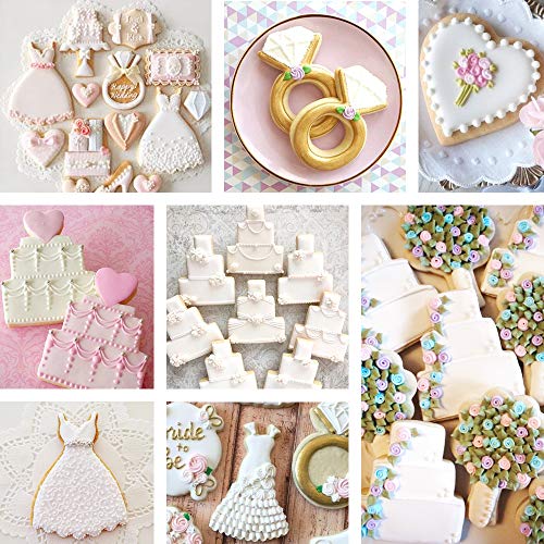 BAKHUK 8pcs 3 Inches Wedding Cookie Cutters Set, Stainless Steel Cutters for Baby Shower Wedding Birthday Decoration - Thumbnail 6