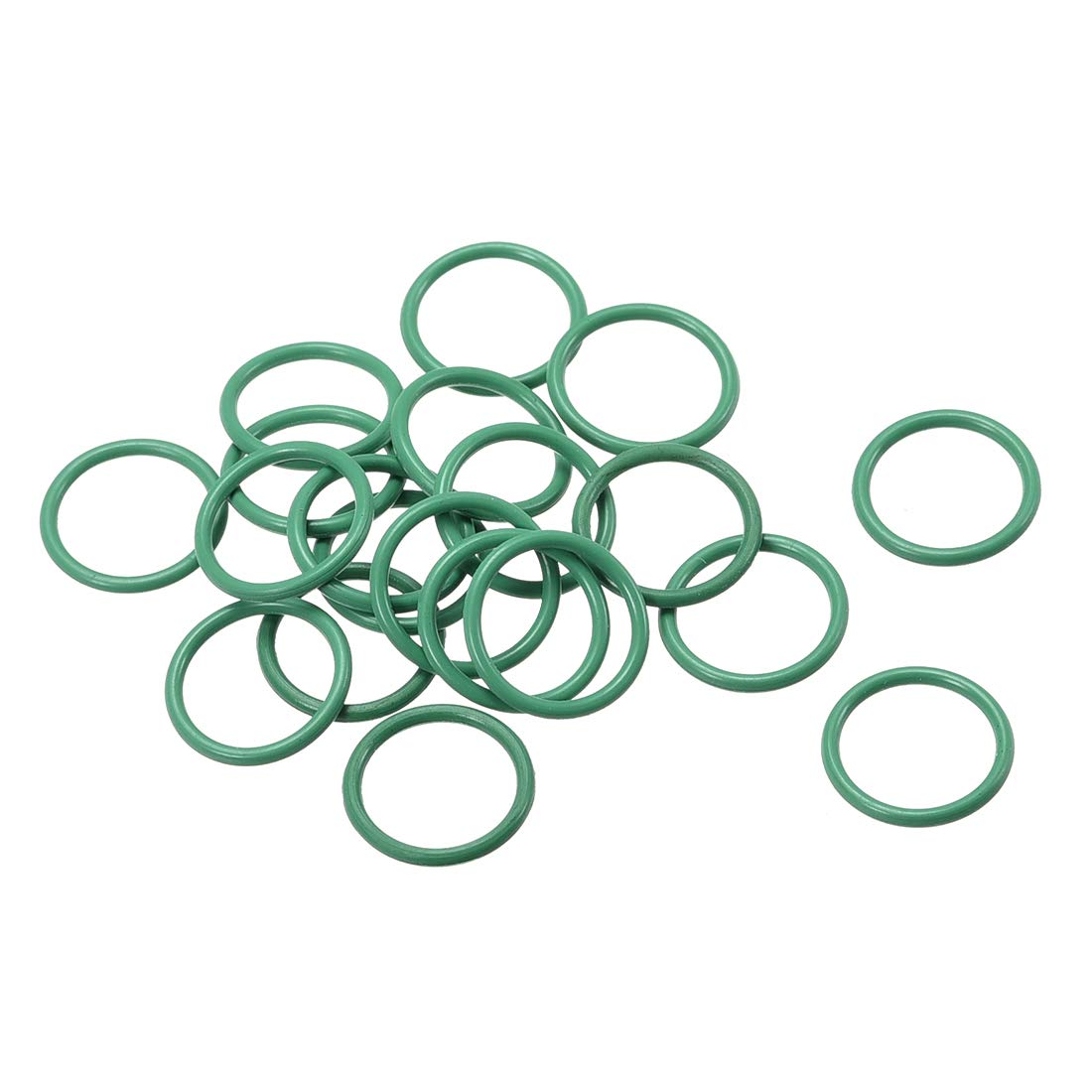 Sourcingmap Fluorine Rubber O-Rings, 10mm OD 8mm ID 1mm Width FKM Seal Gasket for Machinery Plumbing, Green, Pack of 20