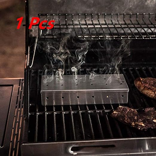Caja ahumadora de barbacoa para parrilla de gas de carbón y propano, caja de ahumadores de