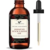 Baja Basics Pure and Organic Jamaican Black Castor Oil for Hair Growth – Rich in Omega Fatty Acids – Enhance Shine, Strength,