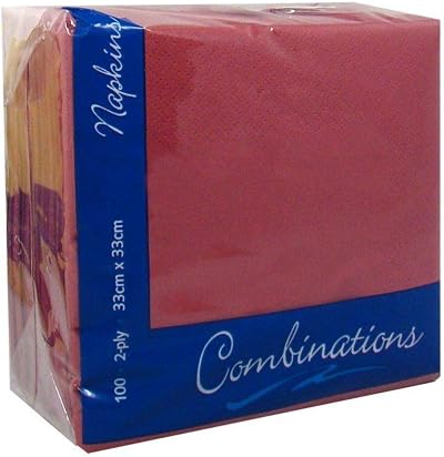 Combinations Wine Red Napkins 2 Ply 100 Pack for Parties Events Dinners