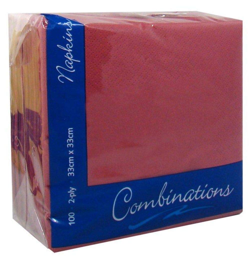 Combinations Wine Red Napkins 2ply 100 Pieces for Parties/Events/Dinners/Home