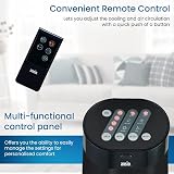 ANSIO 30-Inch Tower Fan with Remote Bladeless Oscillating 3 Speeds Black view 5