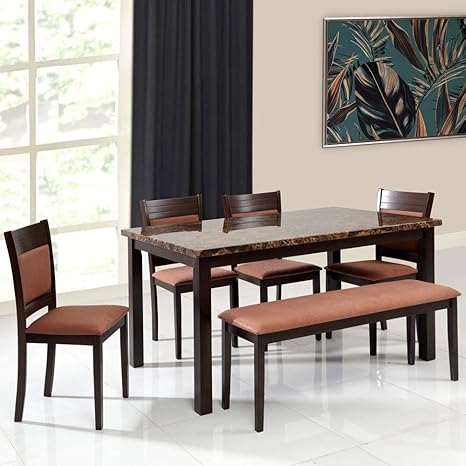 Evok Santiago 4 Seater Dining Table Set Cappuccino Amazon In