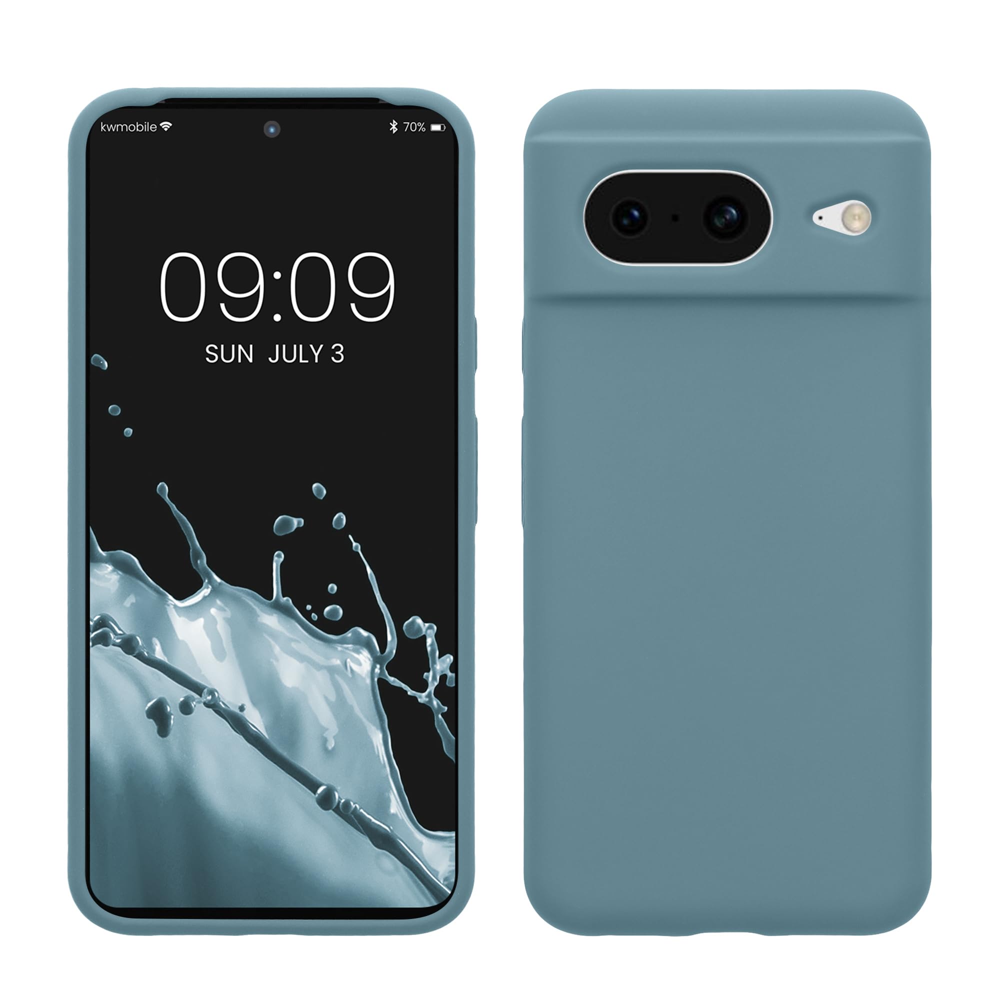 kwmobile Case Compatible with Google Pixel 8 Case - TPU Silicone Phone Cover with Soft Finish - Antique Stone — image 1