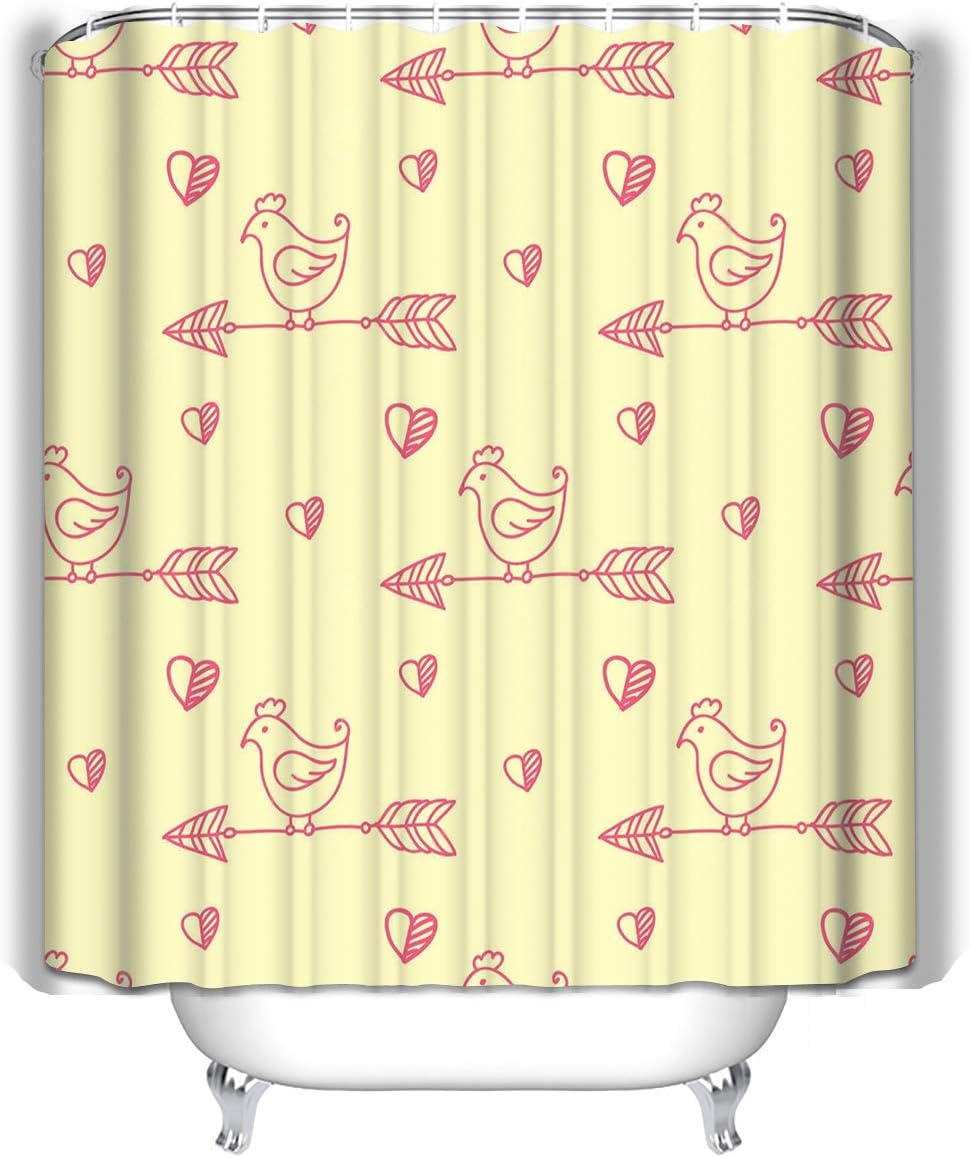 Amazon Com Yiyib2 Arrow Bird Pattern Love Handpainted Halftone Beach Bathroom Decor Shower Curtain 60 X72 Home Kitchen