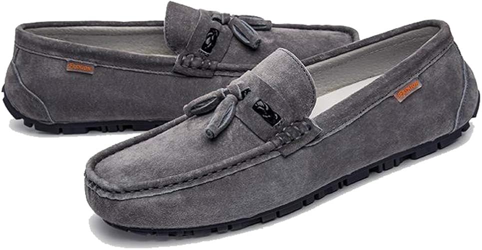 Amazon ジョイジョイ ドライビングシューズ スウェード タッセル スリッポン メンズ ローファー 歩きやすい スエード 春夏用 プレゼント モカシン 男性用 誕生日 ギフト 屈曲性 柔らかい 軽量 ブラック Joyjoy ジョイジョイ ローファー スリッポン