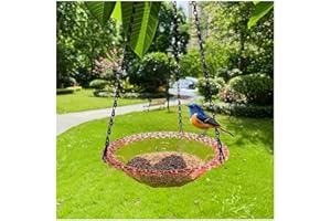 HFINGAQEX Hanging Birdbath Bird Feeder for Outdoor,Birdbath Bowl,Hanging Bird Bath,Bird Bath Bowl,Hanging Bird Feeder Water Tray or Bird Seed for Garden Backyard Decor,Ideal Bird Feeder Gift for Bird Lovers