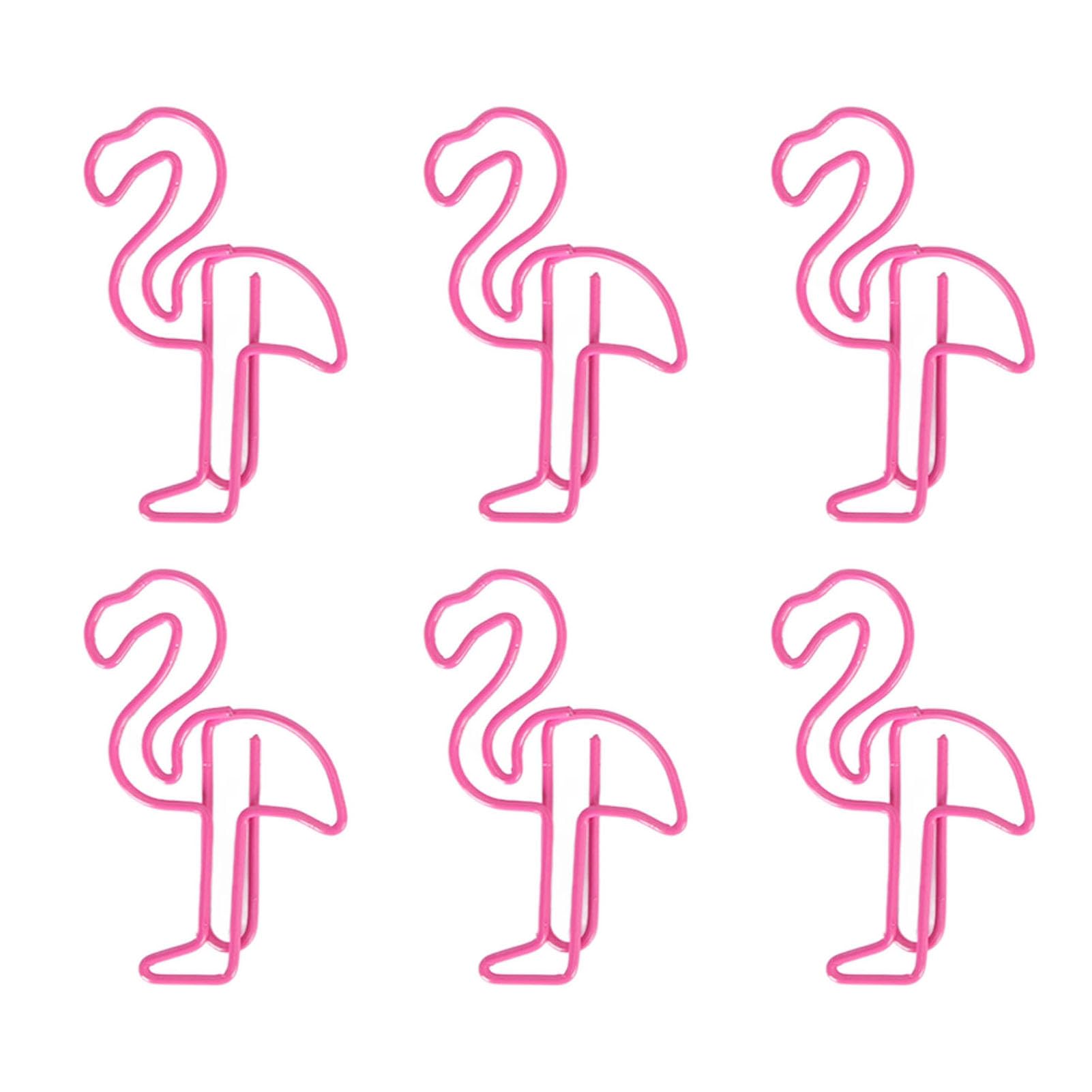 Tnfeeon Flamingo Shaped Paper Clips 100pcs Cute Small Bookmark Clips for Documents in Pink