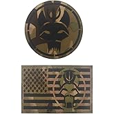 2 Pieces Seal Team/DEVGRU Tactical Military Magic Patch Appliques Stripes Fabric Navy Seals Patches for Clothing National Flag Badges
