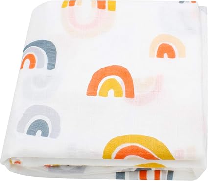 Amazon Co Jp Lifetree 赤ちゃん用おくるみ レインボープリント バンブーコットン モスリンベビーブランケット 女の子と男の子用 Lサイズ スーパーソフト ユニセックスギフト ベビーシャワーの登録 47x47インチ ホーム キッチン