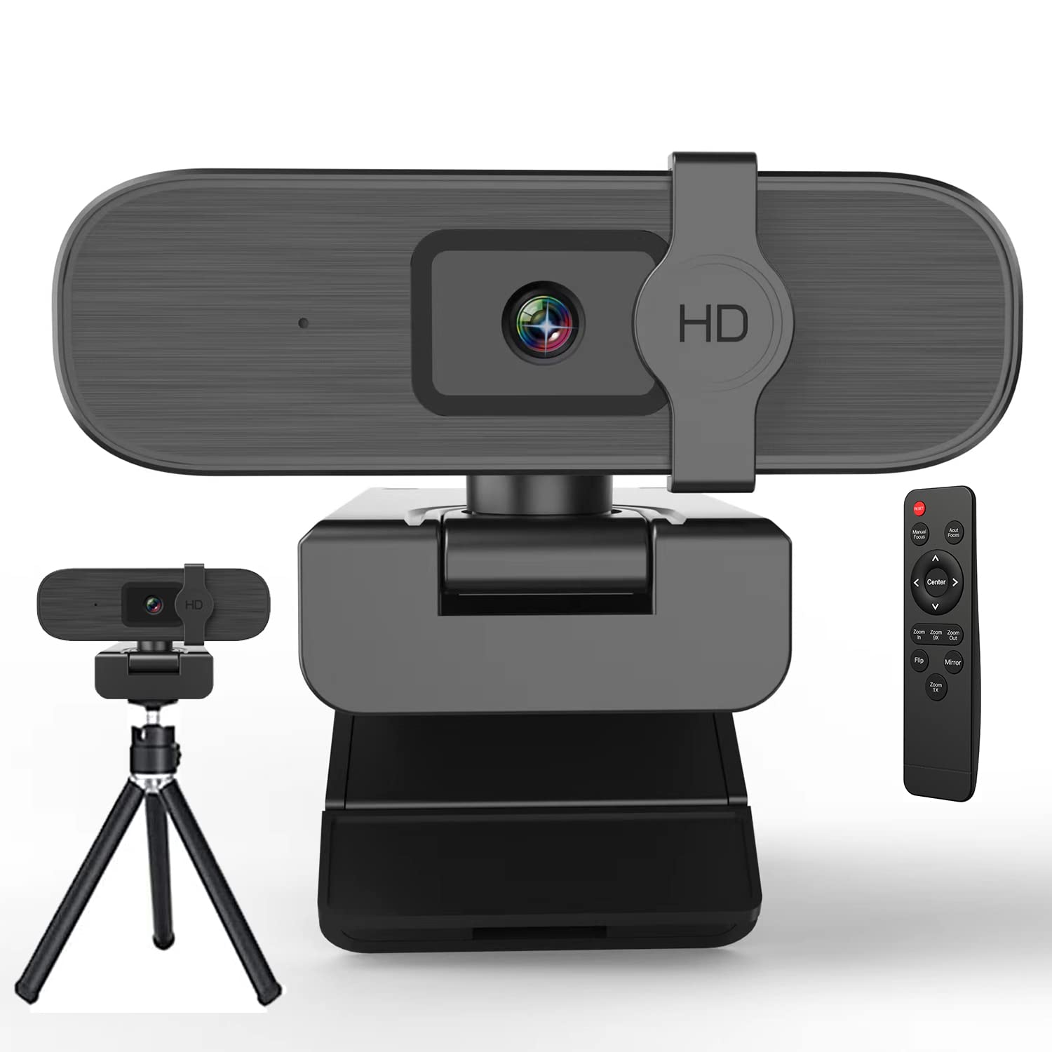 4K Webcam with Auto-Zoom & Remote Control – Ideal for Video Conferencing, Online Teaching, Streaming,Built-in Privacy Cover-Stereo Mics-Plug & Play for PC/Laptop/Mac-Zoom/Skype/Teams Compatible