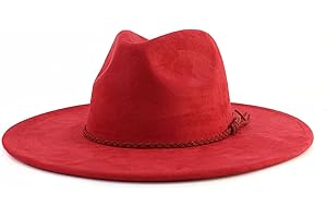 HYYSXBW Big Wide Brim Fedora Hats for Women Men Western Suede Hats Large Felt Panama Hat Rancher Hat