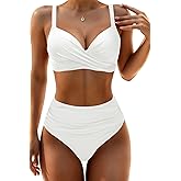 Aqua Eve Women Underwire Bikini Set - High Waisted Two Piece Swimsuit Tummy Control Bathing Suit 2025 Push Up Swimwear