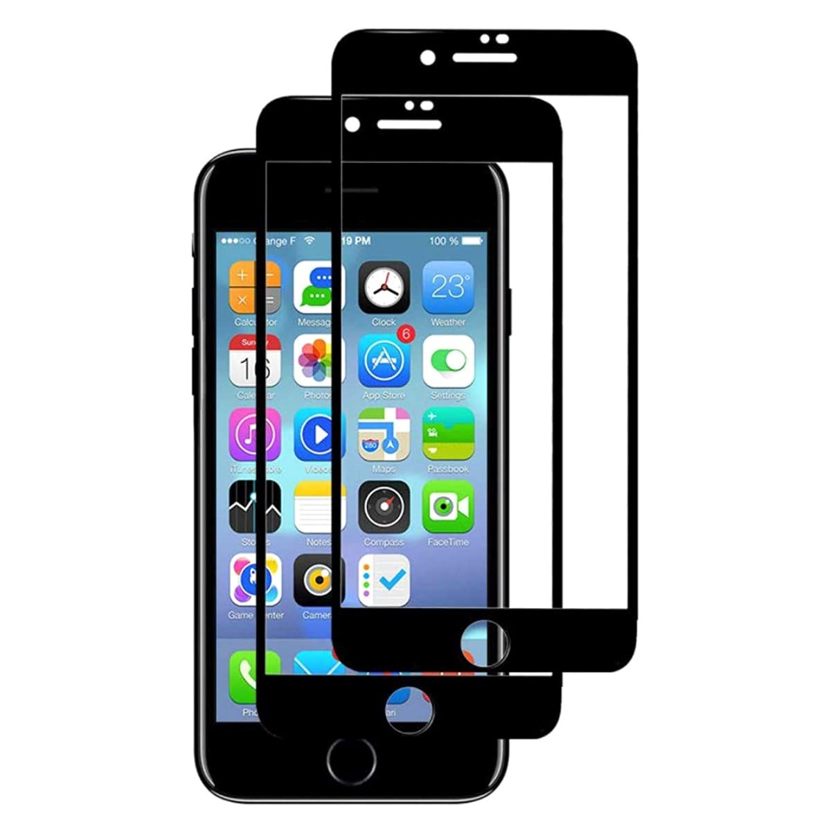 UEEBAI Screen Protector for iPhone 6 6S, 2 Pack [Full Coverage] Premium 9H Hardness Tempered Glass Screen Protector [Case-Friendly] Bubble-free Shatterproof Anti-Scratch Protective Film - Black