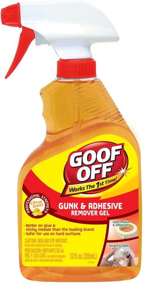 Goof Off FG790 Gunk Adhesives Remover, 12 oz, Bottle, Light Orange: Home Improvement