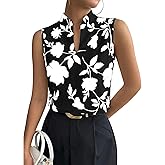 EVALESS Tank Tops for Women 2026 Casual V Neck Sleeveless Summer Tops Floral Print Tank Top Spring Fashion Shirts Blouses
