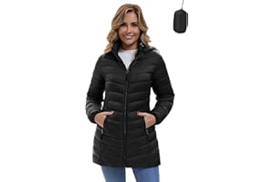 ZMC Women Packable Puffer Jacket Lightweight Quilted Puffy Coat with Detachable Hood