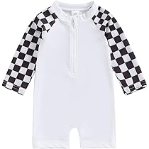 Amazon.com: Lesimsam Toddler Baby Boy Swimsuit Checkered Patchwork ...