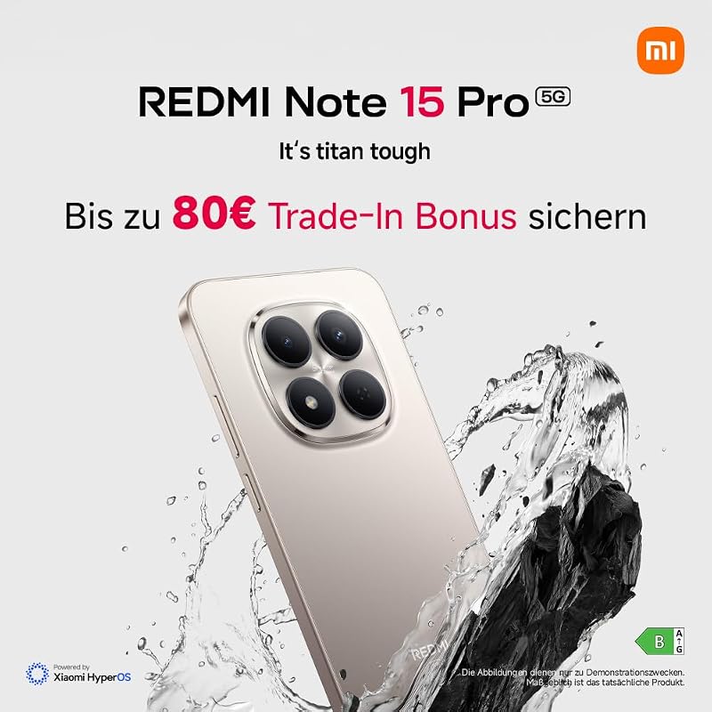 REDMI Note 15 Pro 5G Smartphone 8+512GB 6580mAh 200MP Kamera Schwarz — Foto 2 von 8