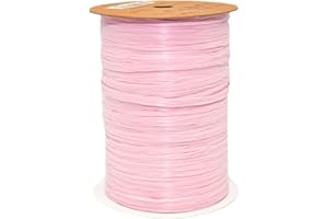 Morex Ribbon 100% Rayon Matte Raffia Biodegradable Ribbon, Pink, 1/4" x 100 Yd